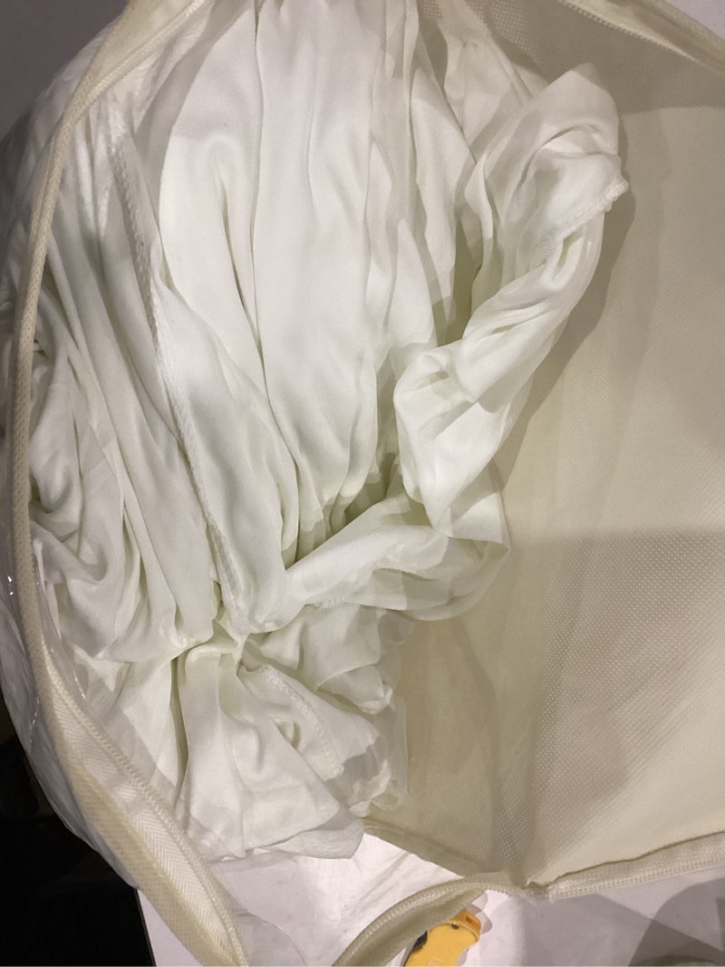 Condition photo showing As Is for 2 panels 5ftx30ft ivory ceiling drapes for wedding parties – 30 ft extra long thick polyester wrinkle-free drapery tent decor decorations for birthday party ceremony stage swag 60"w x 360"l (pack of 2) ivory
