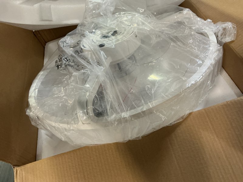 Condition photo showing Good Condition for VOLISUN Low Profile Ceiling Fans with Lights and Remote, 20in Fandelier Ceiling Fan Flush Mount, 3000K-6500K Smart Bladeless LED Fan Light, White Modern Ceiling Fans with Lights for Bedroom White 20 INCH