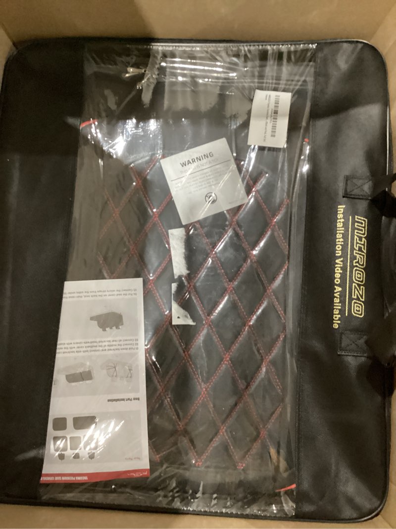 Condition photo showing Good Condition for mirozo toyota tacoma seat covers full set,leather car seat covers waterproof truck seat covers fits for 2016-2023 toyota tacoma crew cab,front & rear seat cover set (black and red, full set) black and red full set?2016-2023 tacoma?