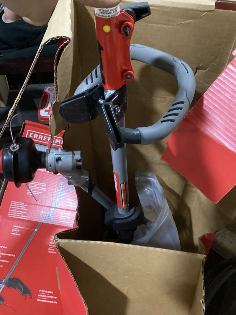 Condition photo showing As Is for craftsman ws2200 25-cc 2-cycle 17-in straight shaft attachment capable gas string trimmer