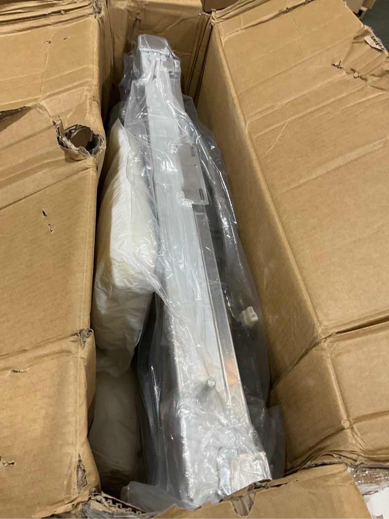 Condition photo showing New/Like New for kuuhlersat radiator for 1984-2001 jeep cherokee xj/comanche 2.5l 4.0l at, 3 row aluminum radiator + shroud/fan + relay kit