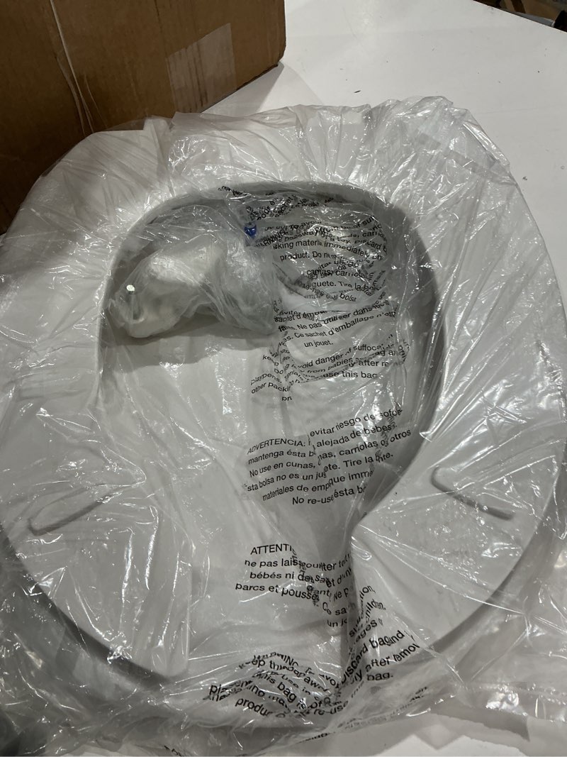 Condition photo showing Good Condition for centoco round toilet seat, lock in place, commercial, usa, white | fast-n-lock mounting, open front with cover, plastic, 460stsfe-001, made in the usa round fast-n-lock mount
