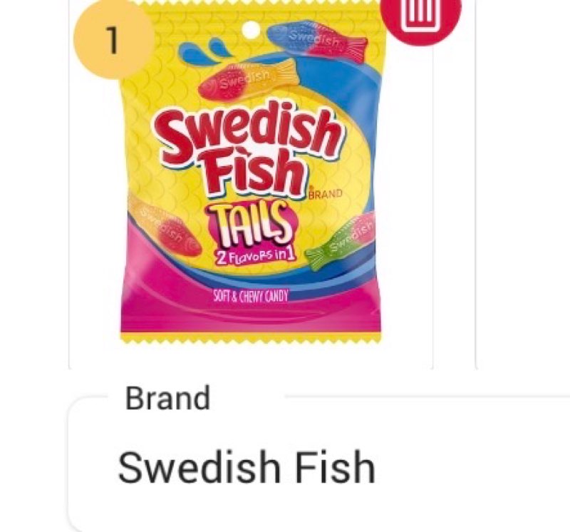 SWEDISH FISH Tails 2 Flavors in 1 Soft & Chewy Candy  3.6 oz(BB: 29/Nov/2025)