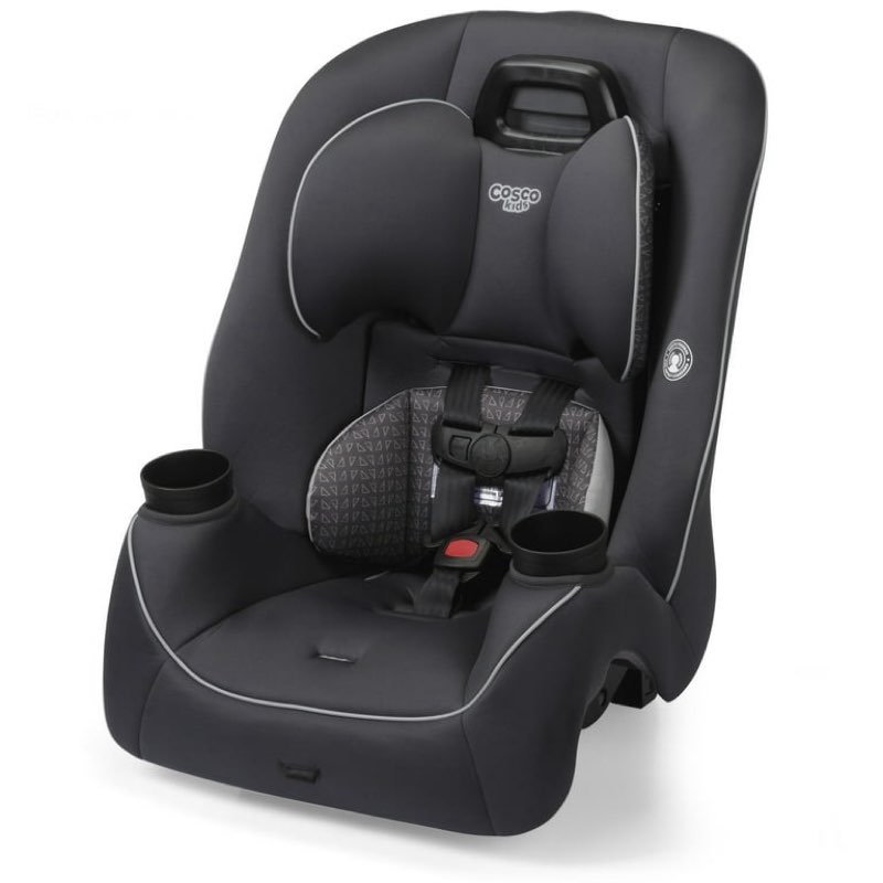 cosco kids easy elite slim all-in-one convertible car seat, grey glyphs