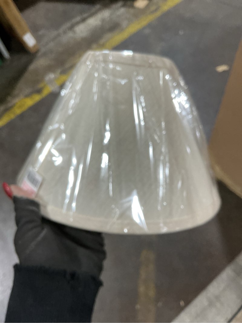 Condition photo showing As Is for (Similar to stock photo) Urbanest Chandelier Pure Linen Shade, Oatmeal, 3\" x 6\" x 5\", Clip On