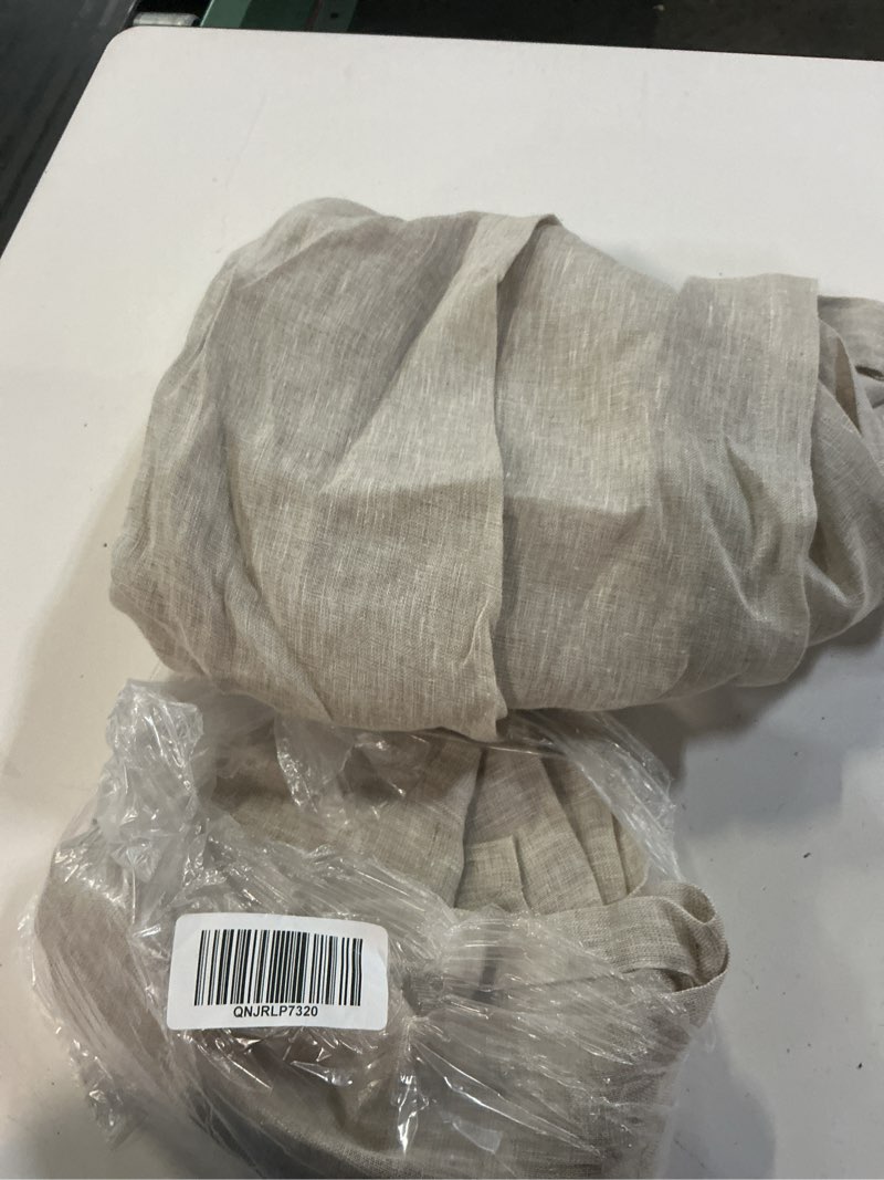 Condition photo showing Good Condition for european linen sheer curtain set (set of 2), 48x84, flax