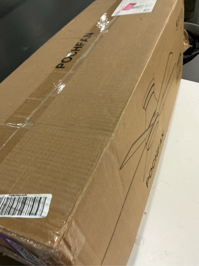 Condition photo showing Good Condition for 42 Inch Black Ceiling Fans with Lights and Remote, LED Low Profile Flush Mount Ceiling Fan for Bedroom, Living Room, Patio, Quiet DC Motor, 5 Blades Black 42 Inch