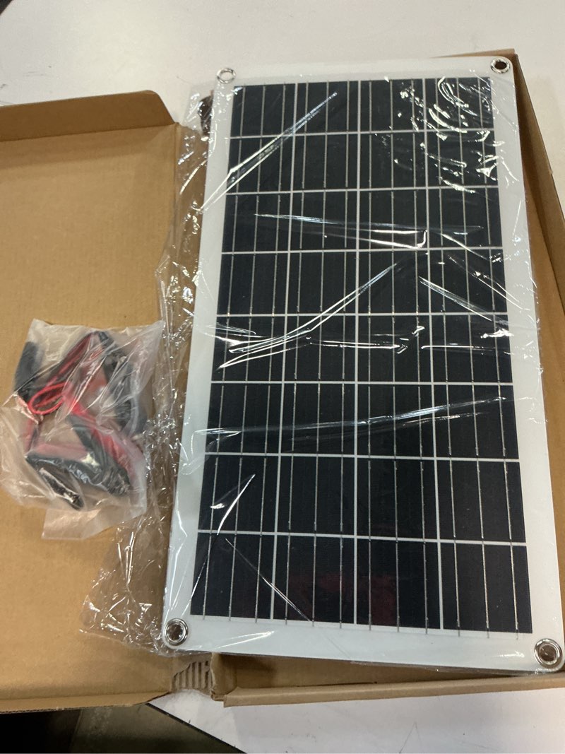 Condition photo showing Good Condition for 20W Solar Battery Charger & Maintainer - Waterproof 12V Solar Panel w/Smart 3-Stage Protection, Cigarette Lighter + Crocodile Clips for Car RV Boat Marine