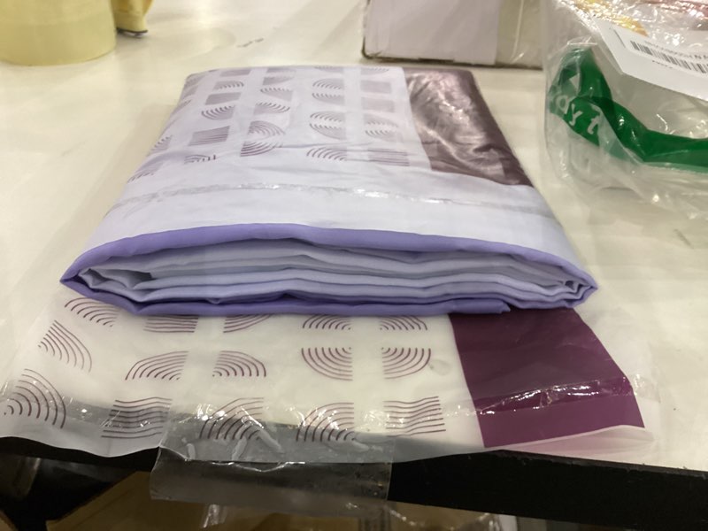 jinchan Ombre Lilac Ocean Wave Shower Curtain Waterproof Fabric Shower Curtains for Bathroom Gradual