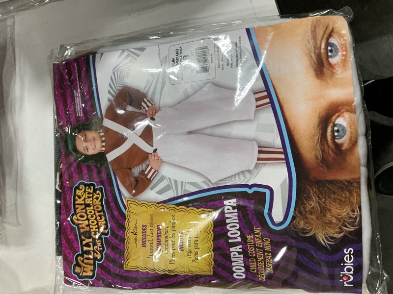 Condition photo showing New/Like New for Rubie's Willy Wonka & The Chocolate Factory Oompa Loompa Value Costume As Shown Medium