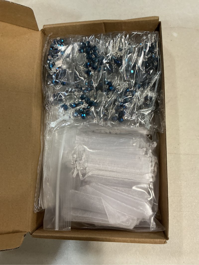 Condition photo showing Good Condition for yinkin 100 pcs baptism favors set including 25 mini rosary baptism favors 25 organza bags with drawstring 25 thank kraft tags 25 boxes for christening party wedding supplies gifts(blue)