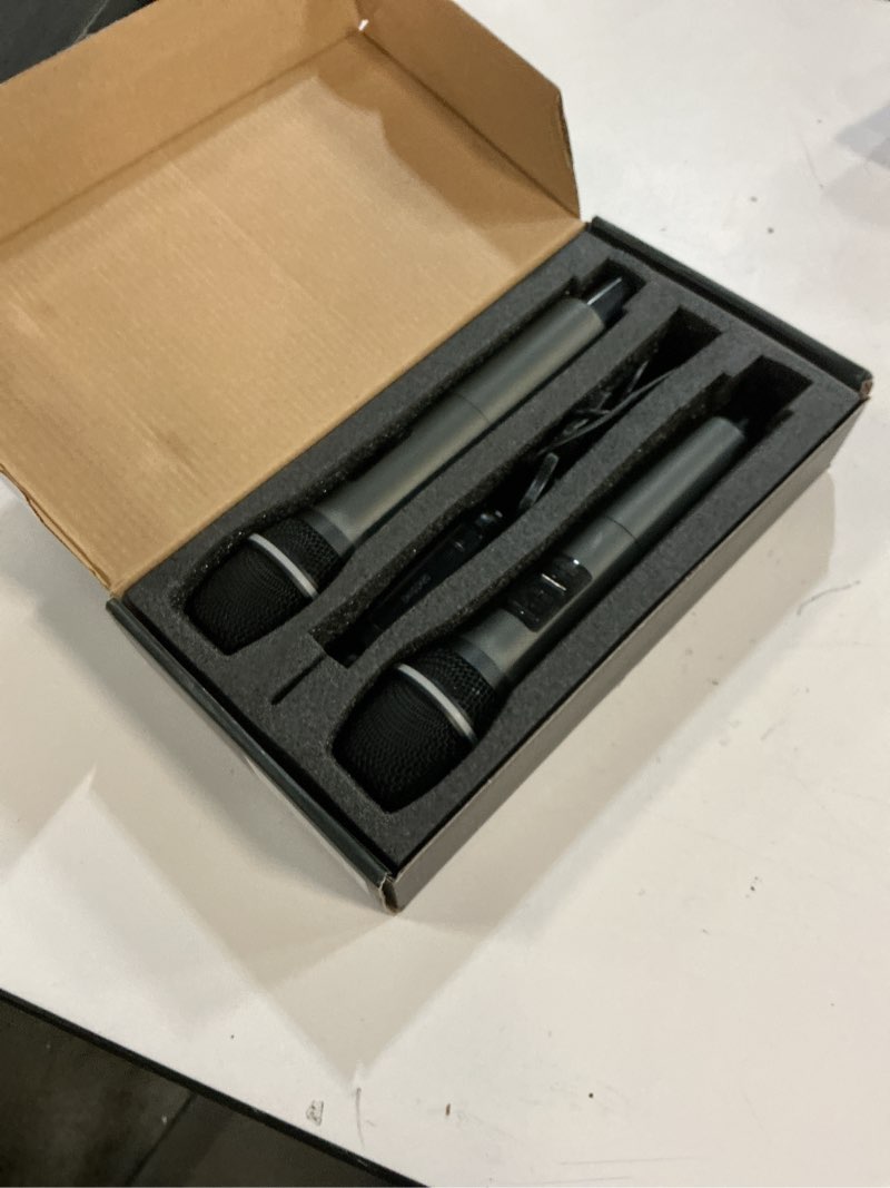 Condition photo showing Good Condition for Wireless Microphones, Dual Handheld Dynamic Mic with Ultra-Stable Rechargeable Receiver | 200ft Freedom |Zero Dropouts | 40H Duration |Plug and Play| Karaoke Microphone for Singing, Meeting Black