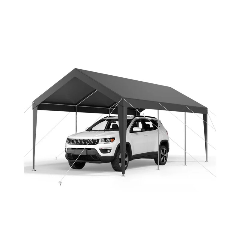 VEVOR Carport, 10 x 20 FT Outdoor Car Canopy, Potable Carport, Heavy Duty Galvanized Car Shelter, UV-Resistant & Water-Resistant, All-Season Protection, Storage Shed for Car Boat Motorcycle Grey
