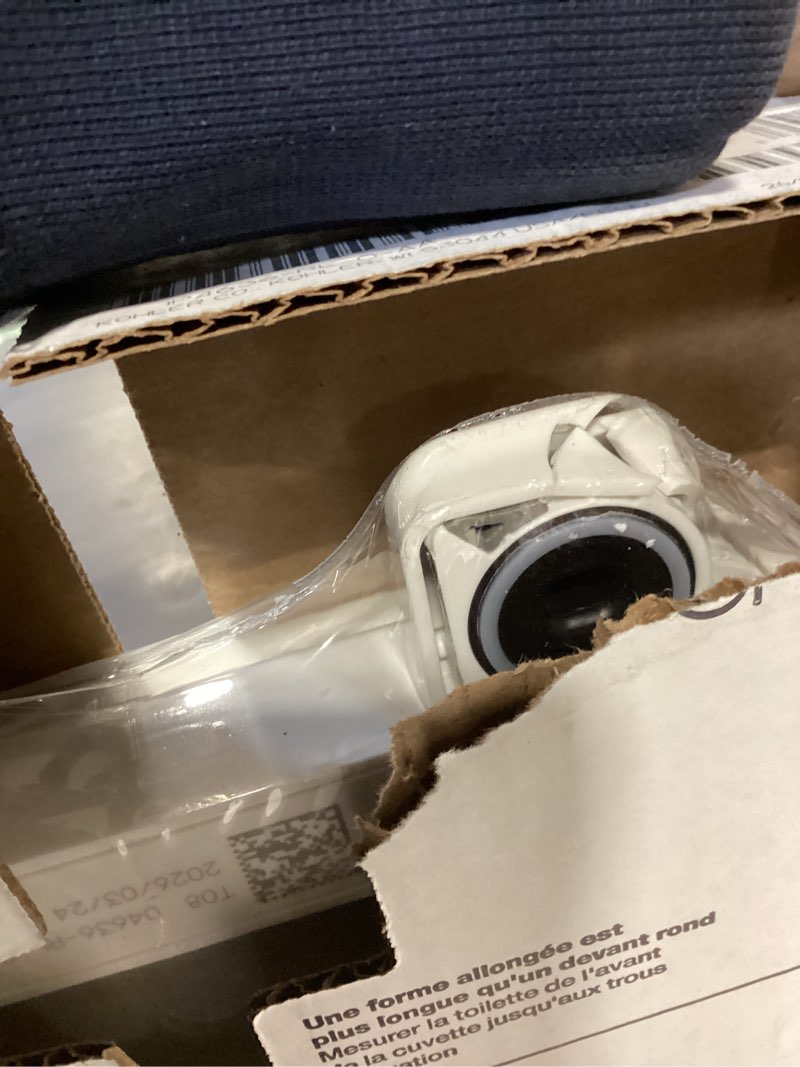 Condition photo showing New/Like New for kohler 4636-rl-0 cachet readylatch elongated toilet seat slow close, soft close toilet seat quiet lid, contoured grip-tight bumpers installation hardware, apartment essentials, white white elongated ready latch