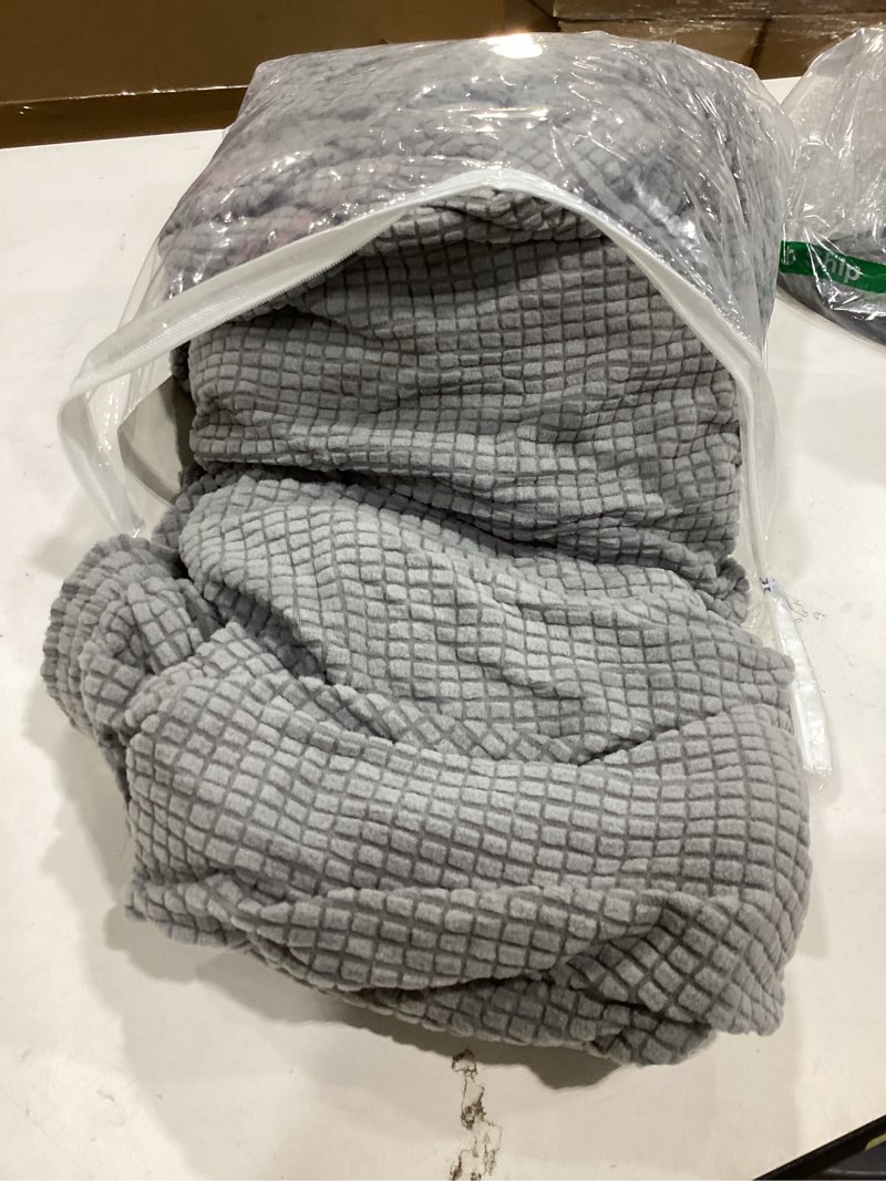 Condition photo showing Good Condition for la meack couch cushion covers for sectional sofa l shape washable separate seat chaise couch cover stretch sofa slipcovers with 2 pcs pillowcases(3 seater + 1 chaise, light grey) light grey seat only: 3 seat + 1 chaise
