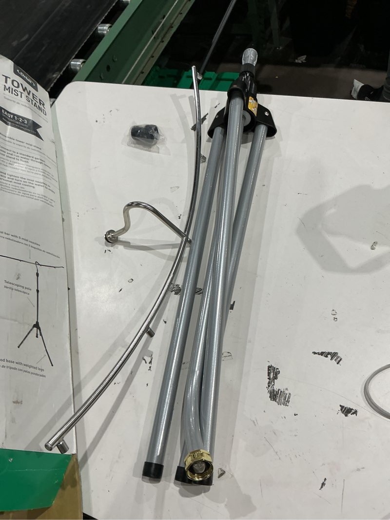 Condition photo showing Good Condition for orbit tower mist stand, 5-nozzle adjustable tripod 2-ft 4-in low pressure 144-sq ft residential misting system
