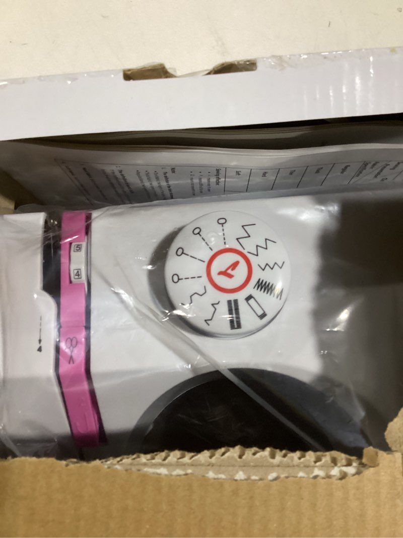 Condition photo showing Good Condition for mini sewing machine with 12 stitch patterns, foot pedal and button control, two speed settings by button, built-in led light, suitable for beginners, kids and adults (pink)