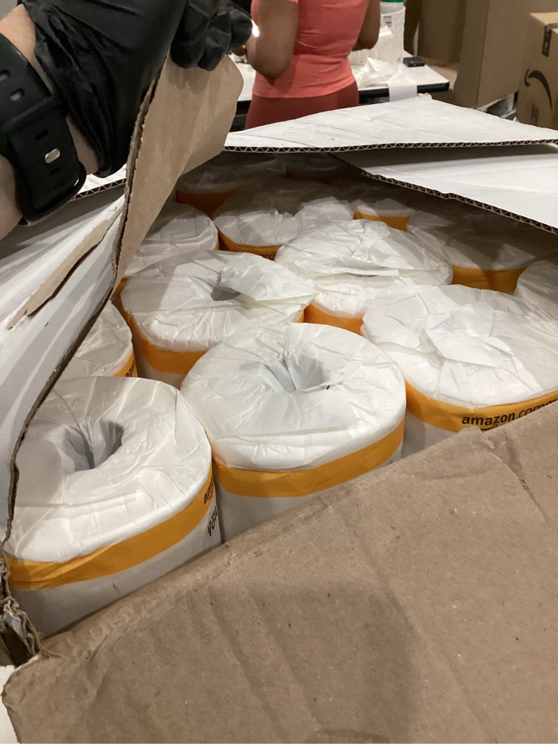 Condition photo showing New/Like New for amazoncommercial 2-ply ultra plus toilet paper, bath tissue, soft and strong, septic safe, unscented, 400 sheets per roll, 80 individually wrapped rolls for business use