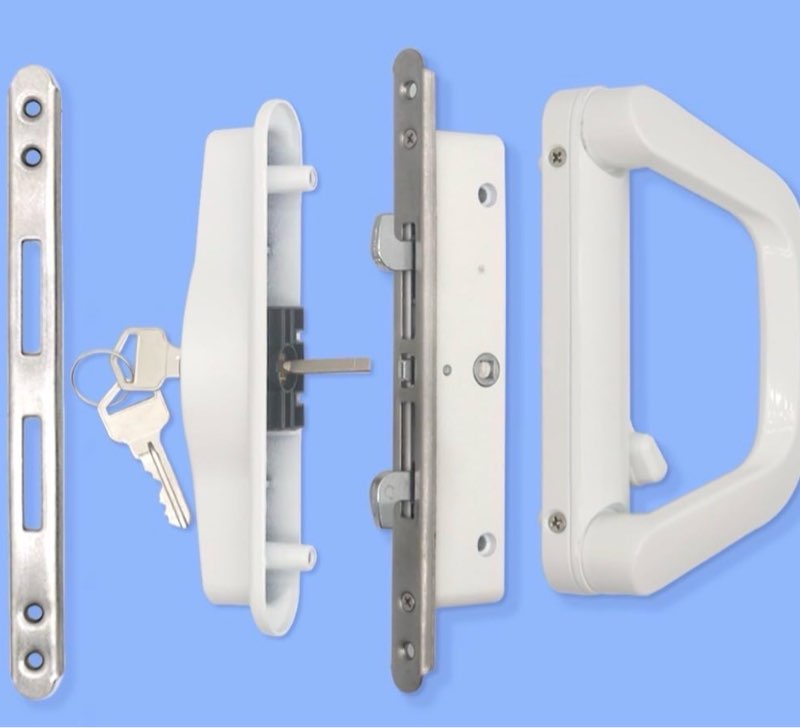 Patio Sliding Door Handle Set with Mortise Lock, Suitable for Sliding Glass Patio Door Thickness fro