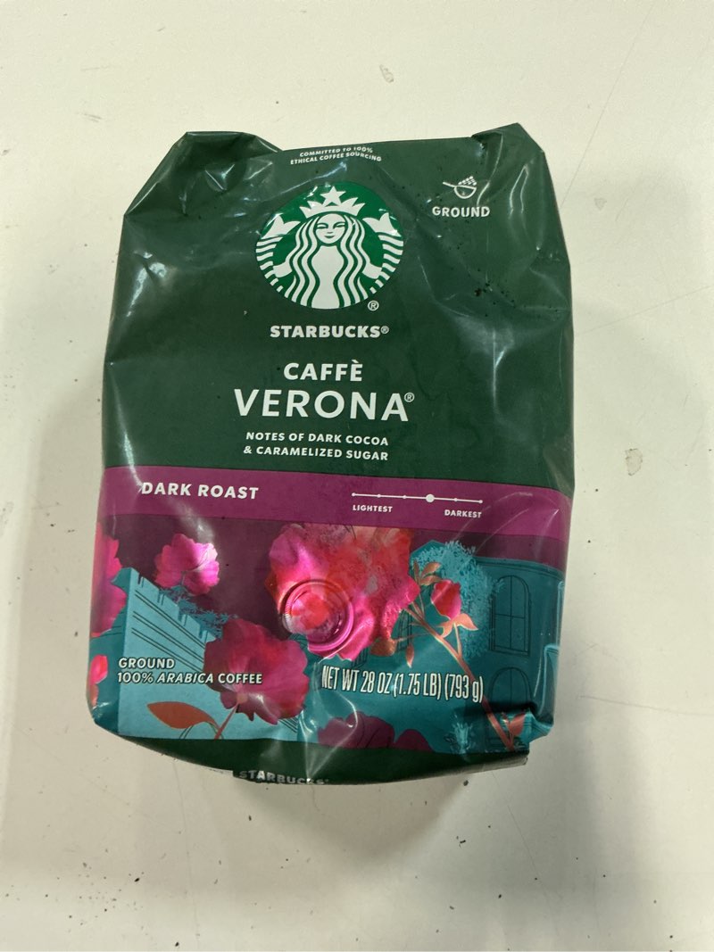 Condition photo showing New/Like New for ((BBD:14/JAN/2026 ) Starbucks Ground Coffee, Dark Roast Hot or Iced Coffee, Caffè Verona, 28 oz Caffè Verona 28 Ounce (Pack of 1)