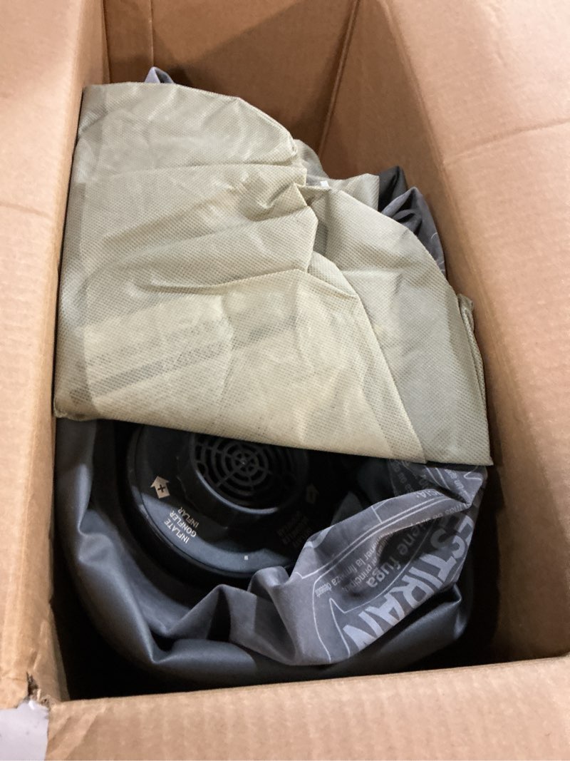 Condition photo showing As Is for intex dura-beam deluxe comfort-plush elevated: fiber-tech – queen size – built-in electric pump – 18in bed height – 600lb weight capacity 18" grey queen