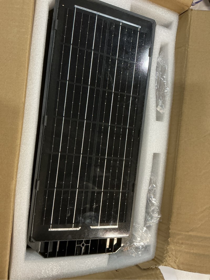 Condition photo showing Good Condition for 4 pack solar street lights outdoor waterproof, 40000lm solar powered flood security light with radar motion sensor & remote control, 6500k led solar lighting dusk to dawn for parkling lot yard outside