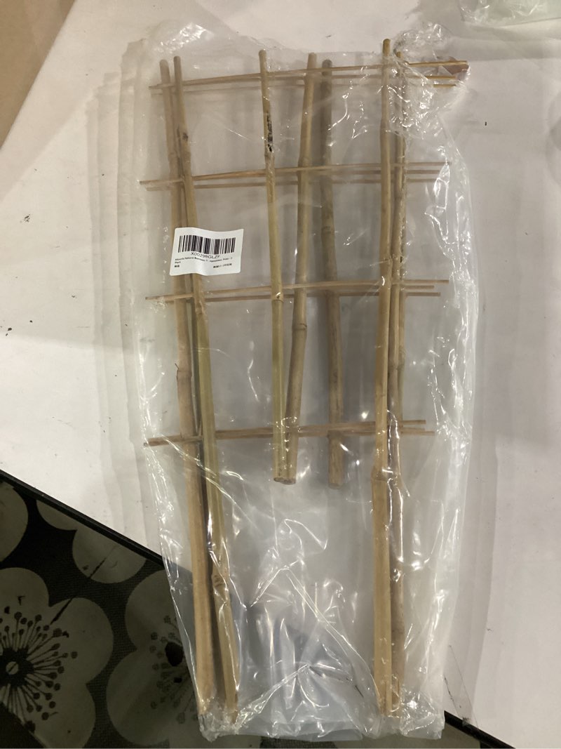 Condition photo showing Good Condition for natural bamboo trellis 24 inches tall, mininfa garden ladder trellis, plant for climbing plants, vegetables, pots - 3 pack