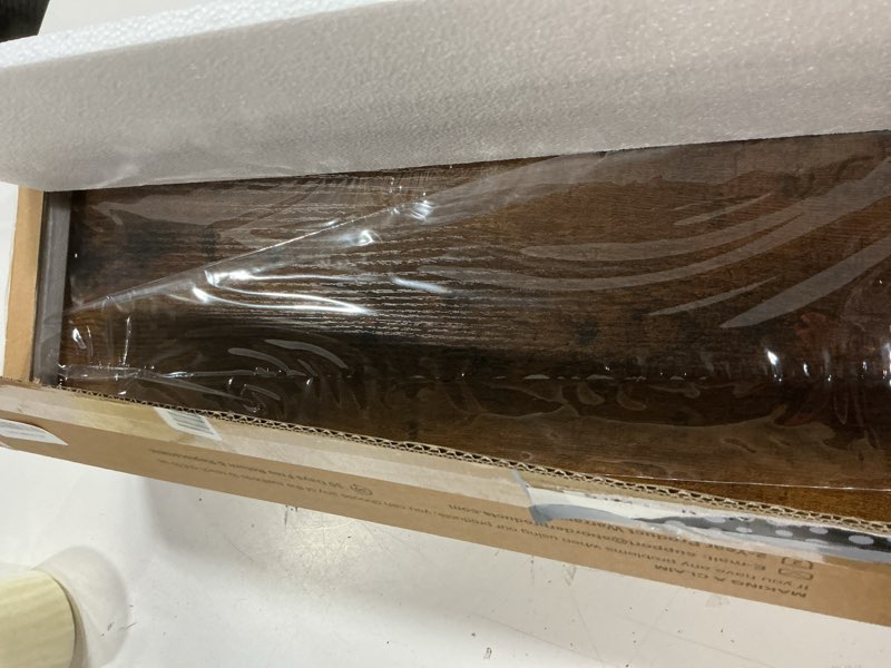 Condition photo showing New/Like New for bayka floating shelves for wall, 22.5 inch rustic wood wall mounted shelving for bathroom, bedroom, living room, kitchen & book, hanging display decor shelf with 22 lbs (rustic brown,set of 3) b. rustic brown - americana farmhouse style 3 22.5inches