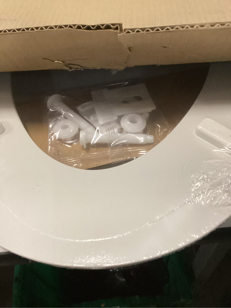 Condition photo showing Good Condition for highcraft premium elongated toilet seat with slow-close design & adjustable hinges - molded wood toilet seat - fits standard elongated toilets - oval seat in white elongated white