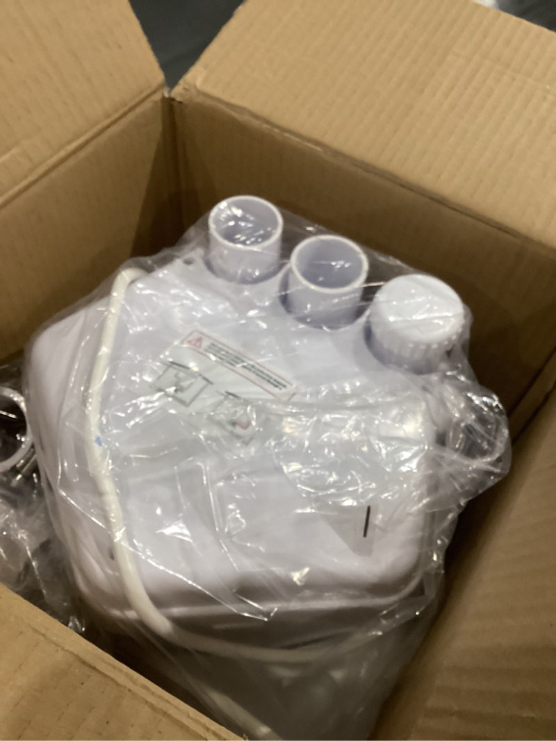 Condition photo showing As Is for Upgraded 1 HP Utility Sink Pump with PCB Function Upflush to 36FT 2200GPH Under Sink Pump with 3 Water Inlets 1 Outlets Macerating Toilet System for Sink Shower Wash Bin Urinal Kitchen Basement