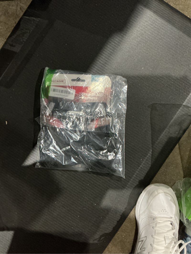 Condition photo showing Good Condition for best pet supplies - all weather mesh / plush, reflective, no pull harness for small, medium dogs, cats - secure with hook & loop fastener, buckle, double d-rings - black/black trim, m harness (black/black trim) m (chest: 16 - 18")
