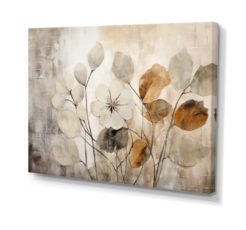beige botanical impressions iii - abstract botanicals framed art