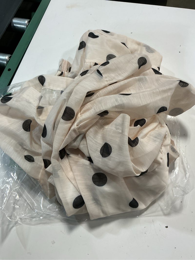 Condition photo showing As Is for wuitrie polka dot long skirt for women 2025 trendy spring summer ruffle irregular medium long pleated skirts white medium