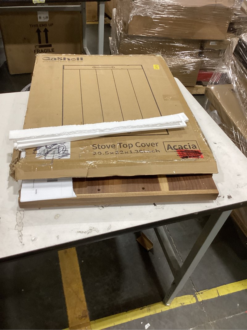 Condition photo showing Good Condition for tidita acacia wooden stove top cover - 29.5x21.7 noodle board stove cover - stove top cover for gas stove, electric stove - gas stove cover board with recessed handles, no assembly (walnut color) walnut 29.5"l x 21.7"w