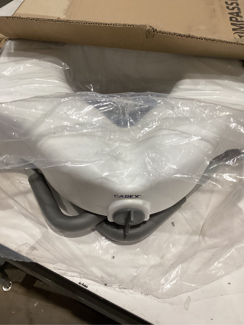 Condition photo showing Good Condition for carex e-z lock raised toilet seat with handles, 4.5 inch toilet seat riser with arms, toilet riser fits most toilets, elongated or round, toilet seat lifter, white