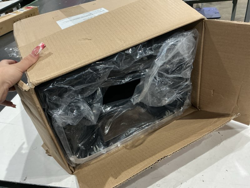 Condition photo showing As Is for bonsen 14-sheet paper shredder for home office, heavy duty cross cut shredder with 5.3 gal pullout bin, quiet shredder for cds/credit card/staple, p-4 security, anti-jam system