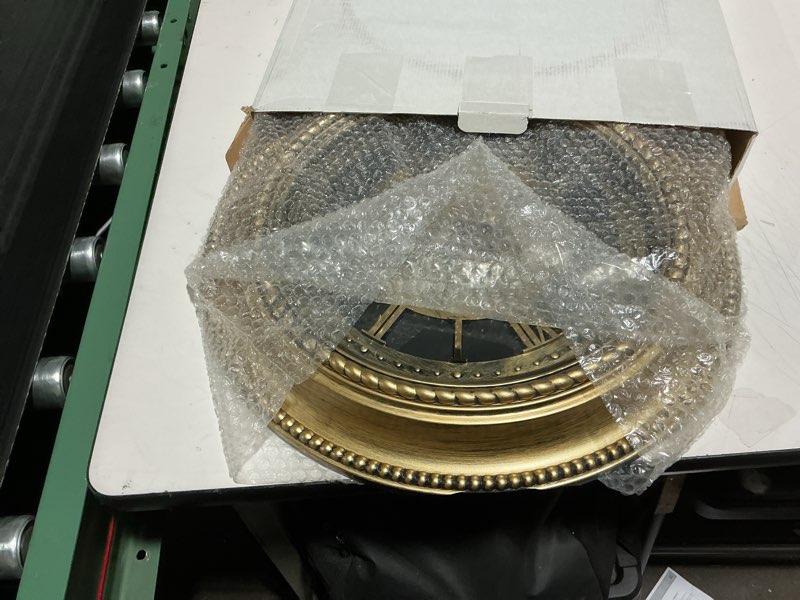 Condition photo showing As Is for bernhard products decorative wall clock 20 inch luxury gold antique style silent non ticking battery operated quartz, roman numerals vintage oversize for home kitchen living dining room over fireplace