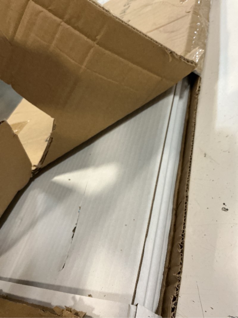 Condition photo showing Good Condition for 4 ft. short white temporary cardboard folding screen - 6 panels 4 ft short - 6 panel