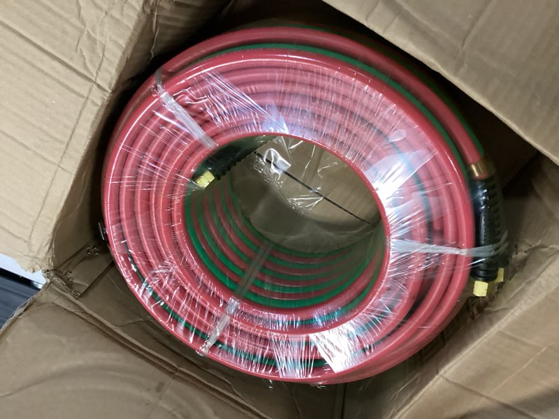 Condition photo showing Good Condition for RX WELD Oxygen Acetylene Hose 1/4-Inch × 100 Feet with 9/16"-18 B fittings,Torch Hose,Grade R (100 F