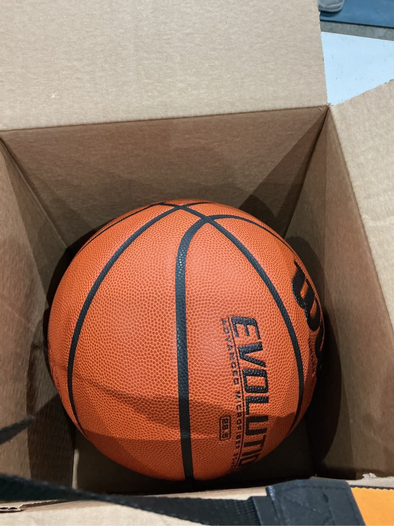Condition photo showing New/Like New for wilson evolution basketballs brown - game ball size 6 - 28.5"
