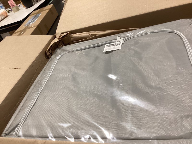 Condition photo showing Good Condition for clothes storage bins with metal frame foldable storage box clothes organizers storage containers for clothes sheets blankets books toys gifts and holiday decorations (66lx3 pack) 66l?19.7“x15.7"x13"? light gray
