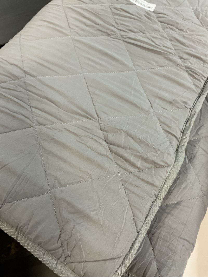 Condition photo showing As Is for Quilted Foam Mattress Topper Pad, Non-Slip Super Soft Comfortable 75"x30", Cool Sleeping Pad for Camp Cot/RV Bunk/Narrow Twin Beds Grey