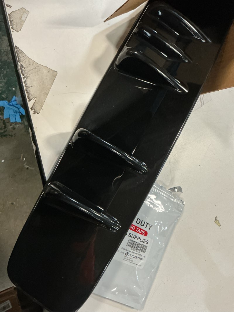 Condition photo showing Good Condition for 33" Car Rear Bumper Lip, Universal Rear Diffuser Shark Fin Style Bumper, Wing Spoiler Splitter Spoiler, Compatible with Honda Civic Accord Volkswagen VW Jetta Audi A3 Ford Explorer Chrysler 33inch Black