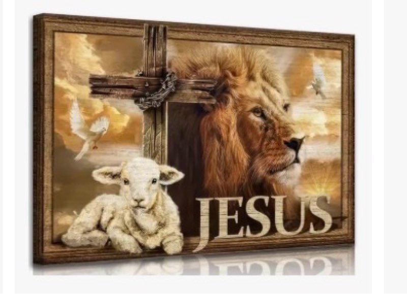 framed jesus and lamb canvas wall art christian bible verses wall decor picture religious good sheph ( similar
