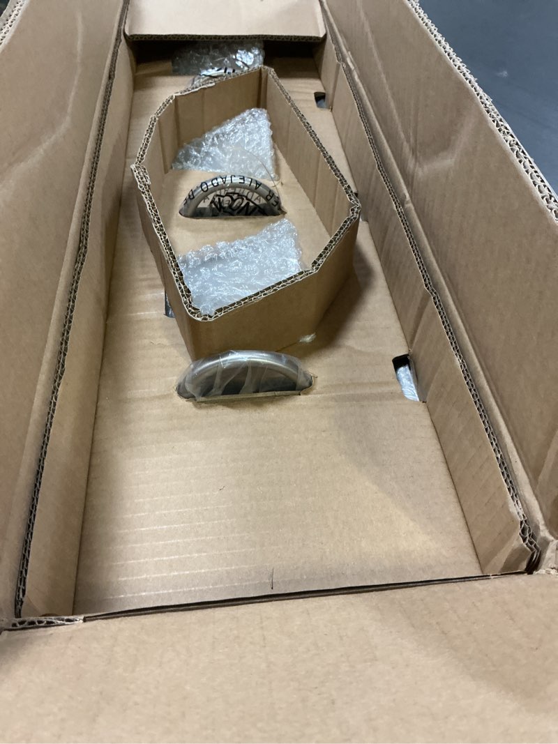 Condition photo showing Good Condition for Kichler 24" 3-Light Vanity Bath Light in Brushed Nickel, Modern Bathroom Light with Clear Satin Etched Glass, (24" W x 8" H), 5337NIS Brushed Nickel 24"