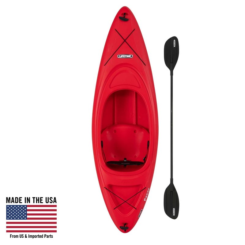 lifetime pacer 8 ft sit-inside kayak, fire red
