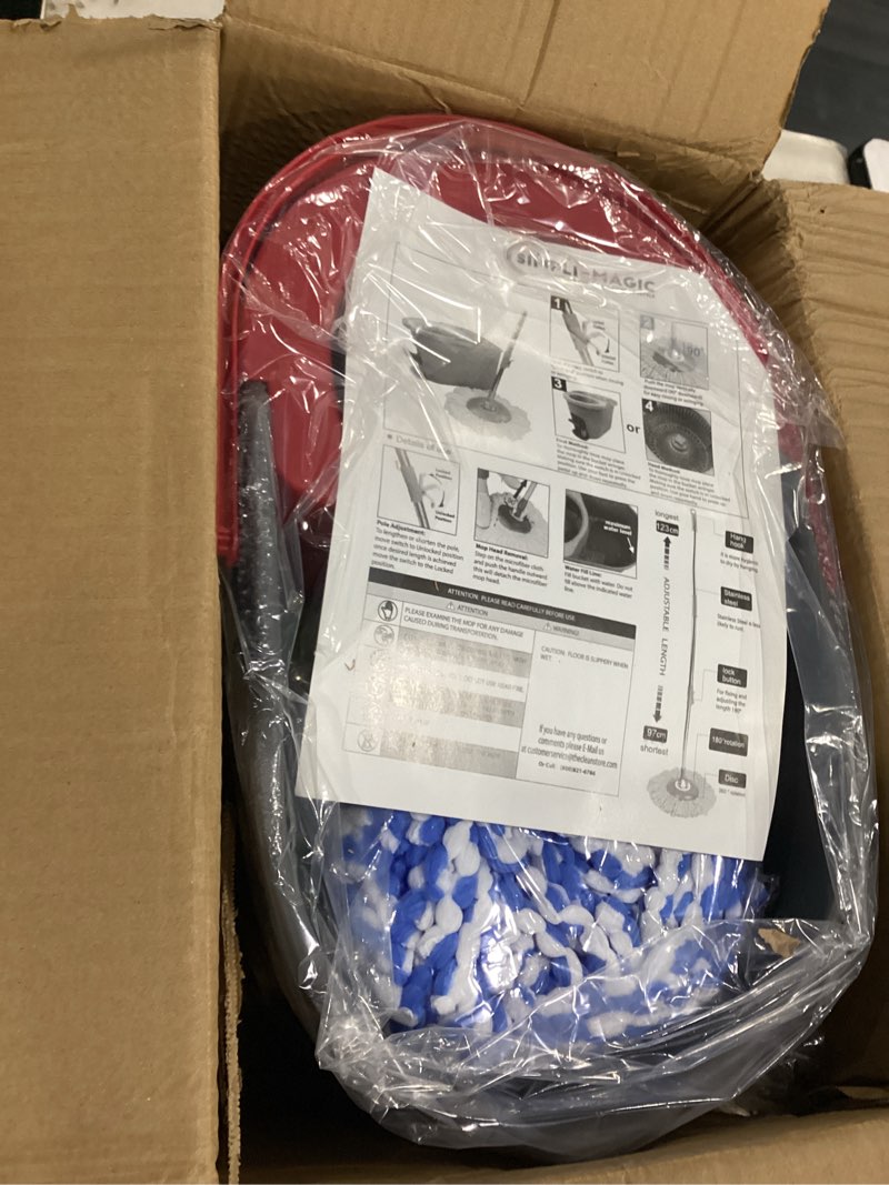 Condition photo showing Good Condition for simpli-magic 79349 spin mop cleaning system with 3 microfiber mop heads, red/gray,red/black 2023 model red/black