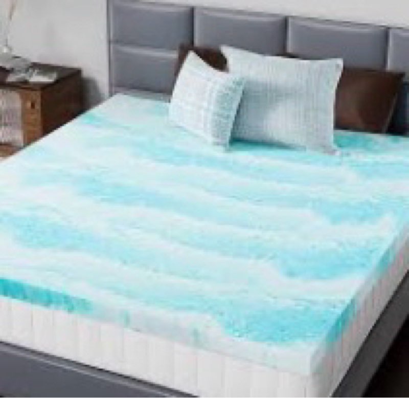 3 inch mattress topper queen, gel memory foam infused bed toppers, ventilated soft mattress pads for