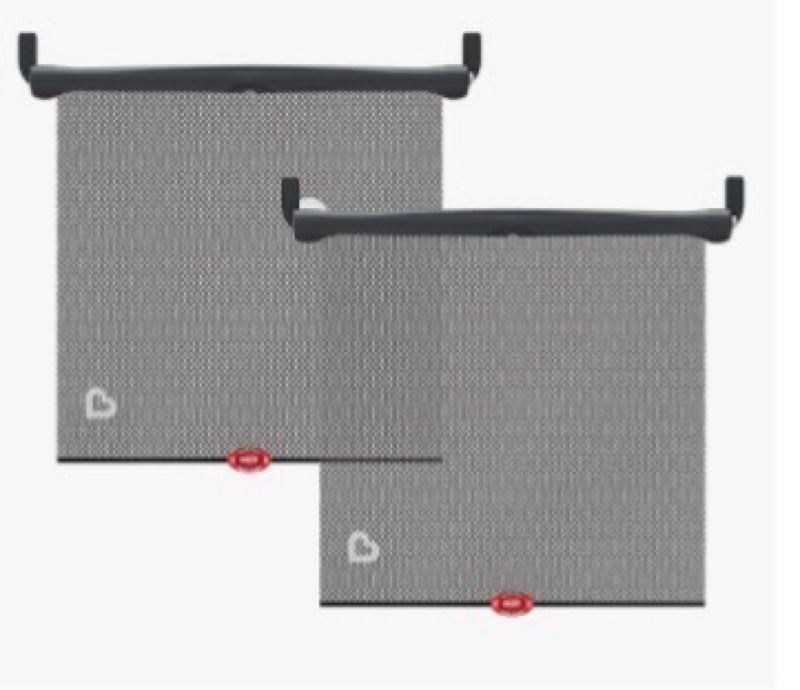 Munchkin Brica Sun Safety Car Window Shade with Heat Alert, Helps Block UVA/UVB Rays, 2 Pack, Black