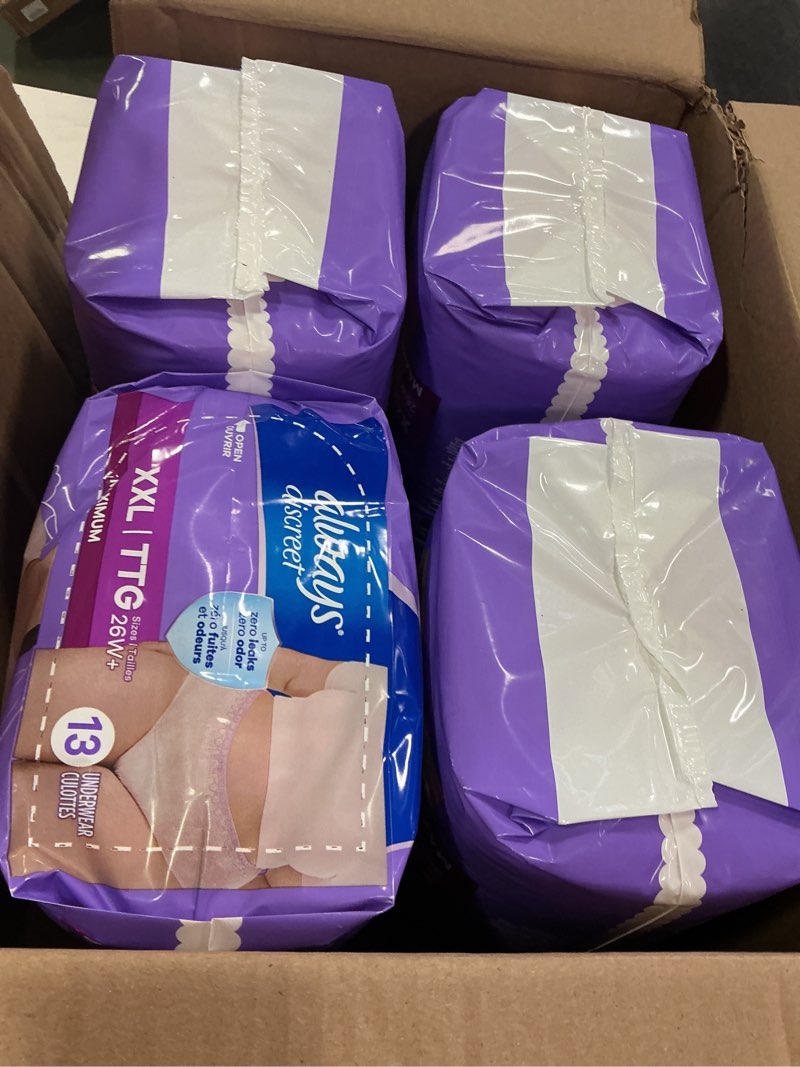 Condition photo showing New/Like New for Always Discreet Maximum Underwear - XXL - 52ct